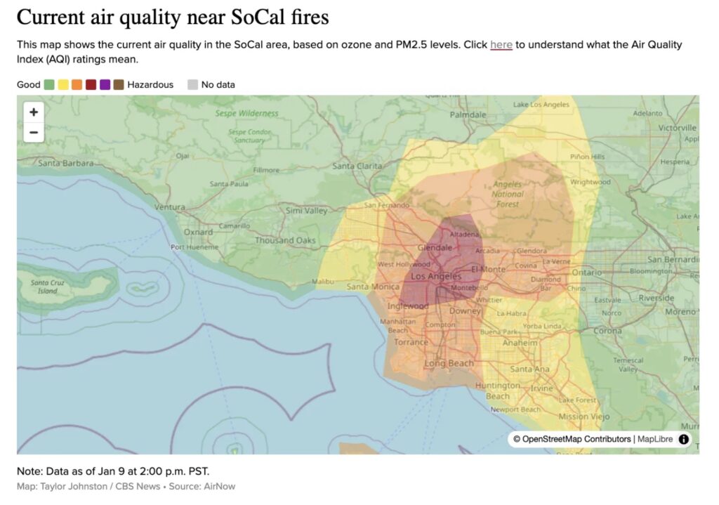 Air quality near SoCar fires